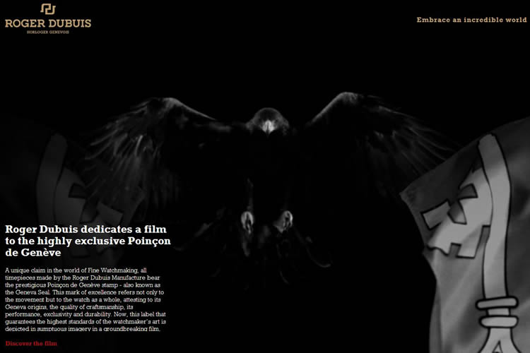 Roger Dubuis is an inspiring HTML5 Website