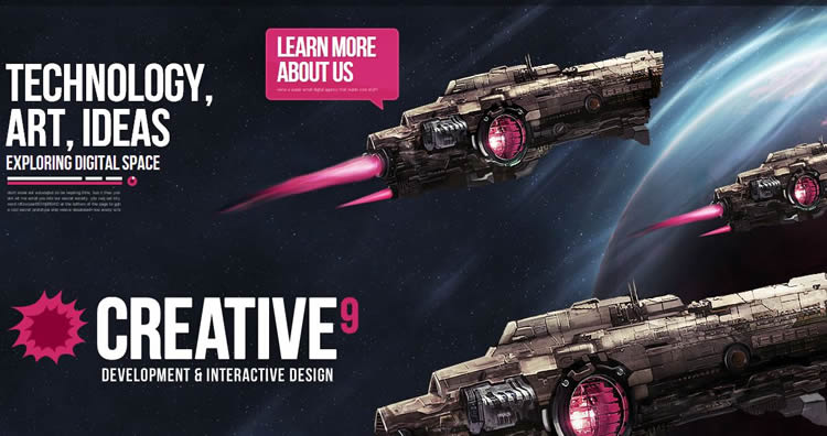 Creative9 is an inspiring HTML5 Website