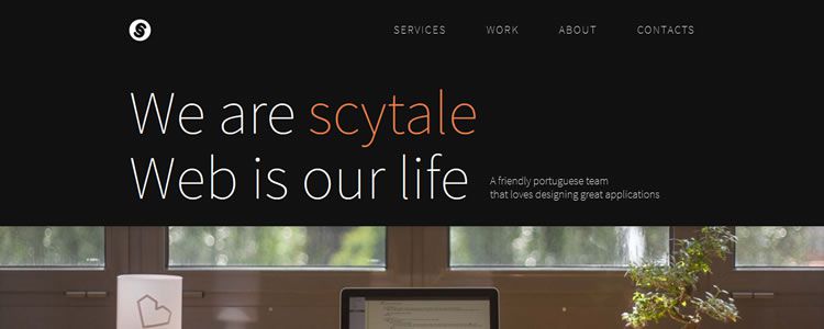 homepage of Scytale inspirational example of modern minimalism in web design