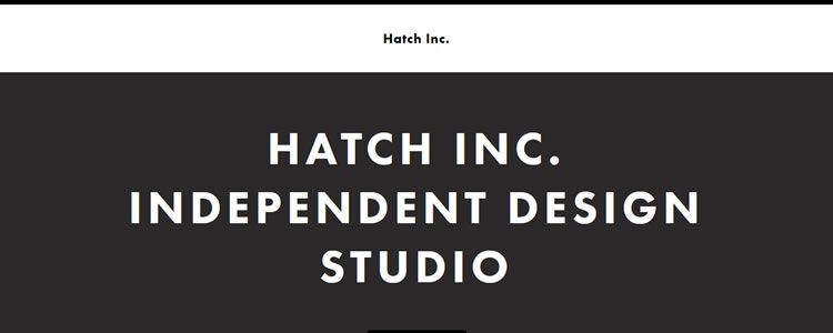 homepage of Hatch Inc inspirational example of modern minimalism in web design