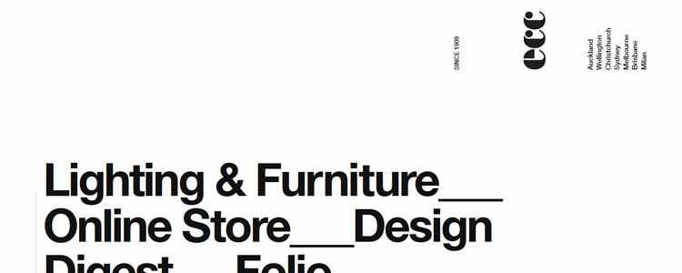 inspiration ECC Lighting & Furniture example modern minimalist web design