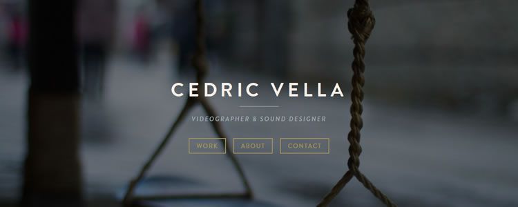 homepage of Cedric Vella inspirational example of modern minimalism in web design