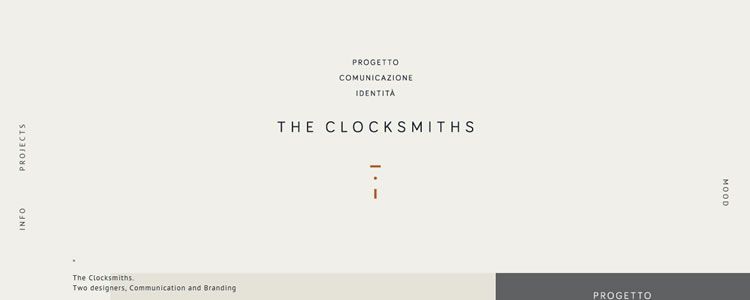 homepage Clocksmiths inspirational example of modern minimalism in web design