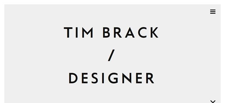 Tim Brack modern minimal web design site inspiration example