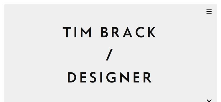 Tim Brack modern minimal web design site inspiration example