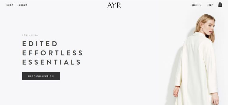 AYR modern minimal design web site inspiration example